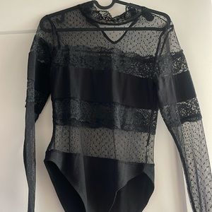 See through lace bodysuit